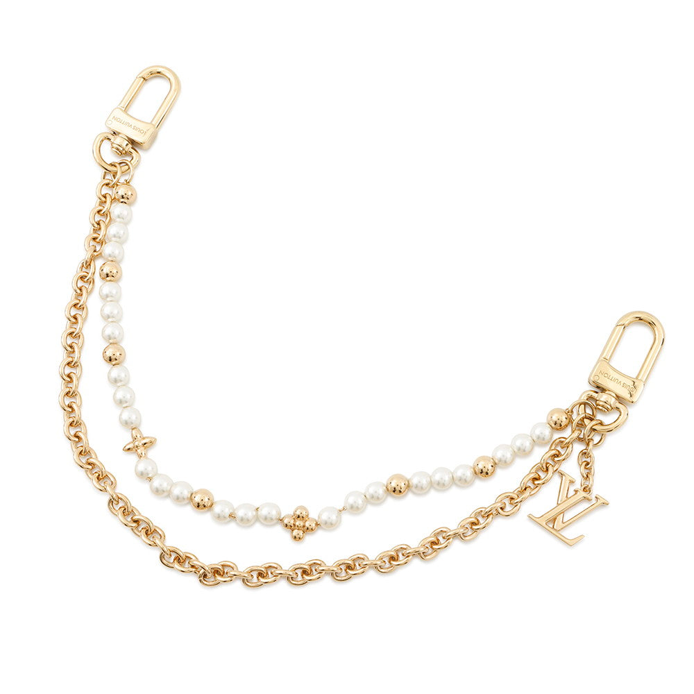 Louis Vuitton Charm Pearl River WhiteM02608 resin Gold Key Chain