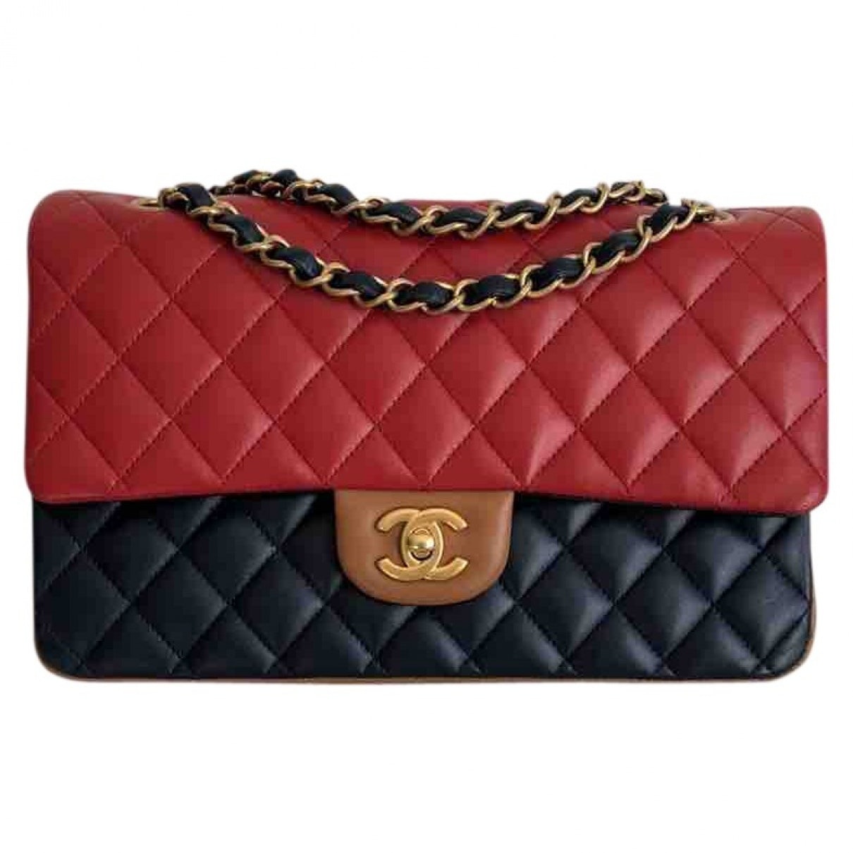 Chanel Timeless/classique Blue Leather Handbag