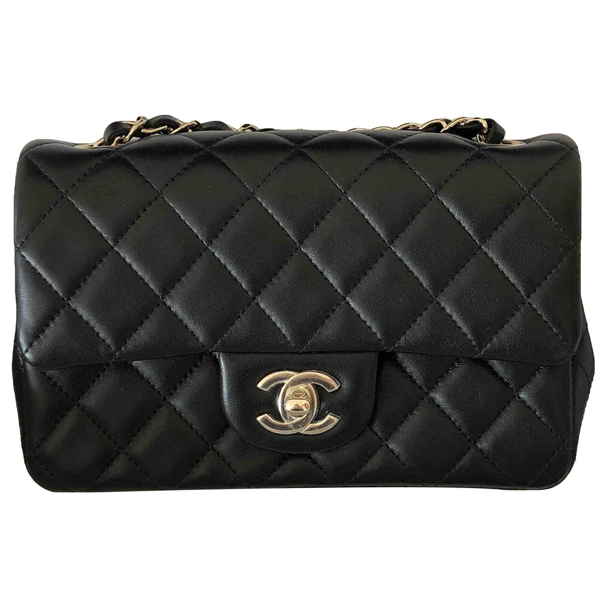 Chanel timeless/classique black leather handbag