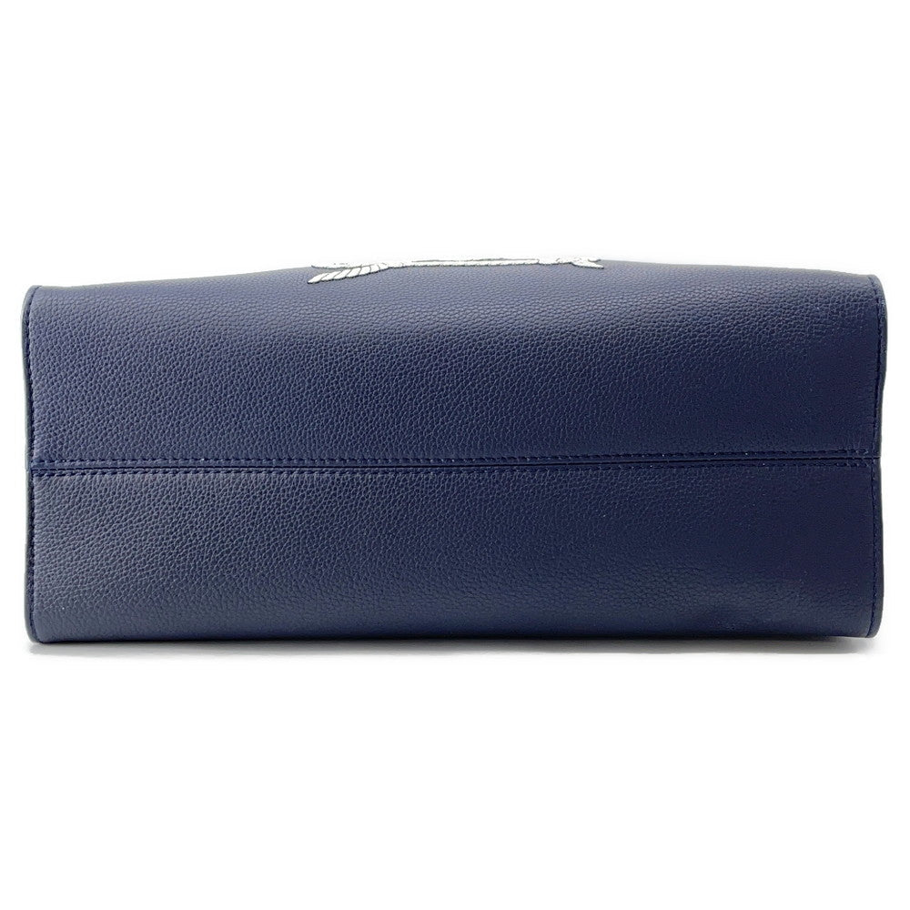Louis Vuitton Onthego MM NavyM24834 Grained Sailor's Leather Calf Handbag