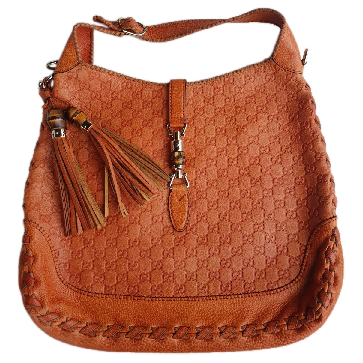 Gucci jackie orange leather handbag