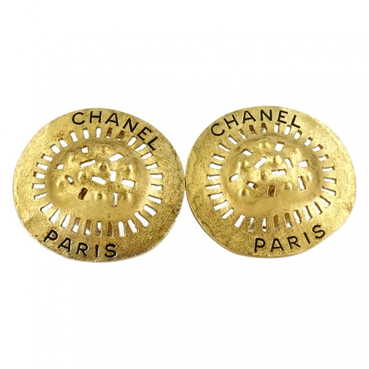 Chanel cc gold gold plated earrings
