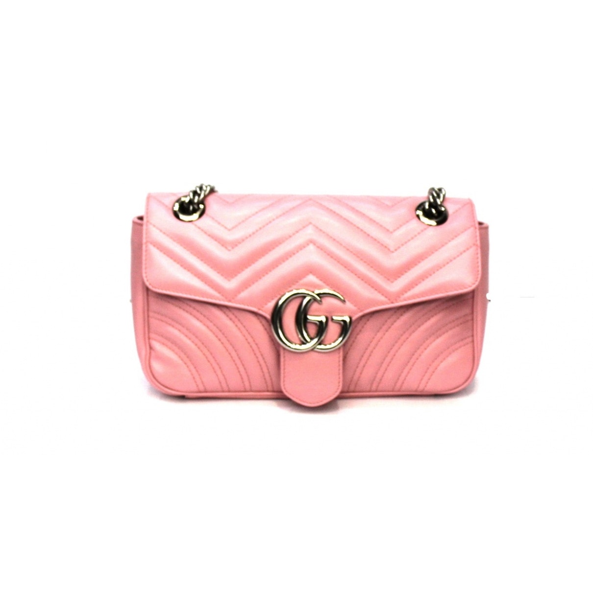 Gucci marmont pink leather handbag