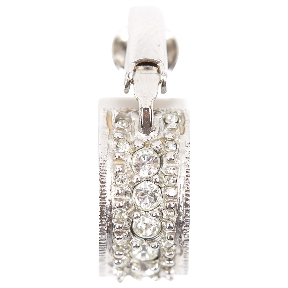 Chanel silver metal earrings