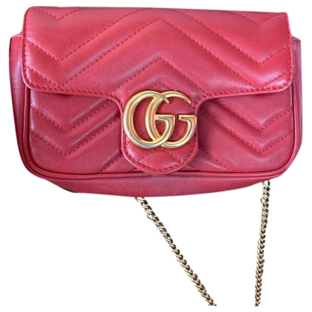 Gucci marmont red leather handbag