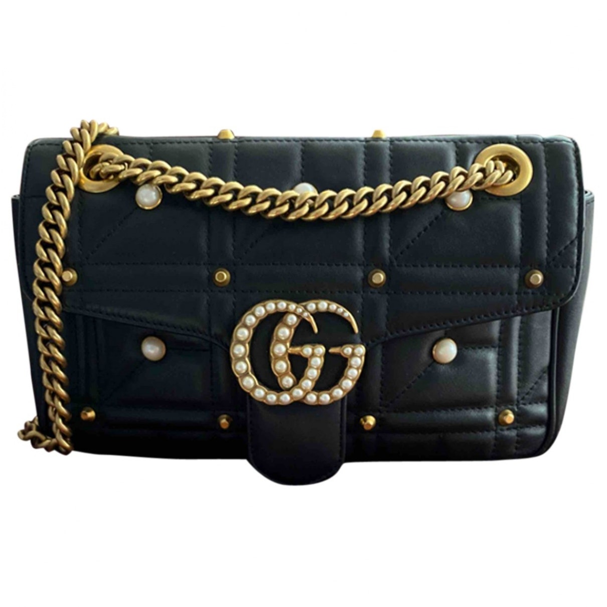 Gucci marmont black leather handbag