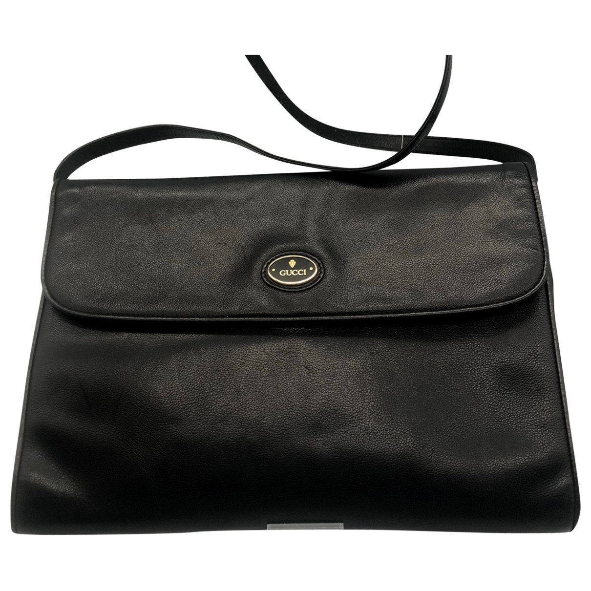 Gucci black leather clutch bag