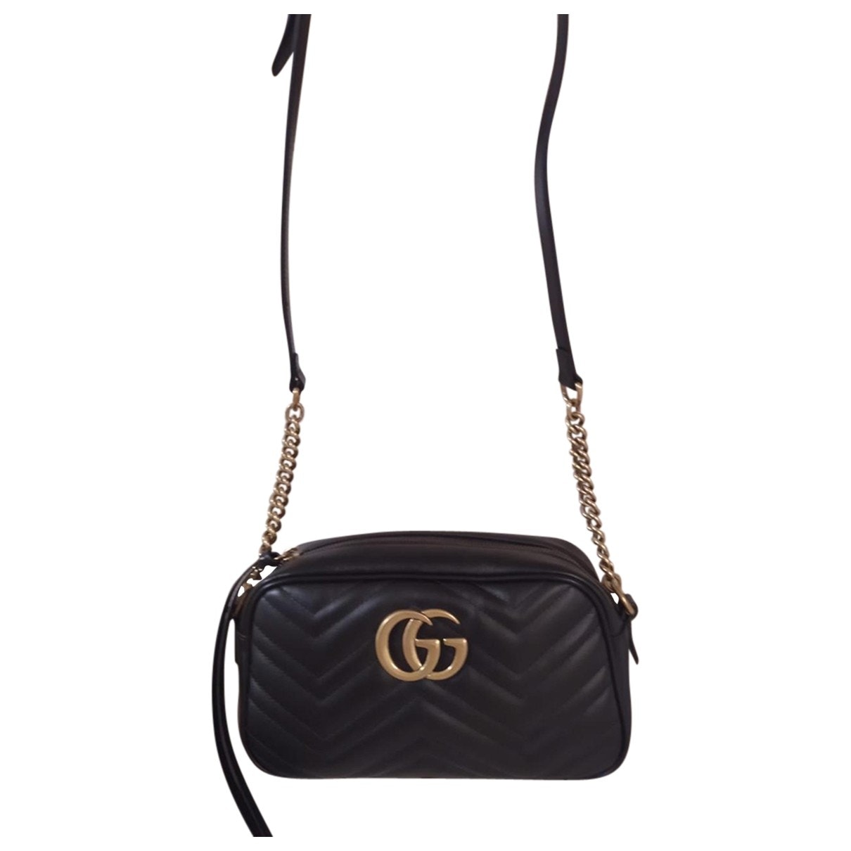 Gucci marmont black leather handbag