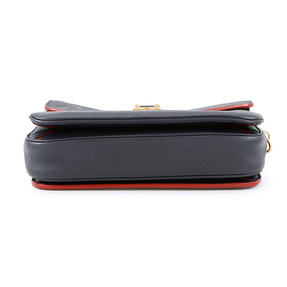 Louis Vuitton Pochette Metis Marine RougeM44071 Monogram Empreinte Leather Clutch Bag
