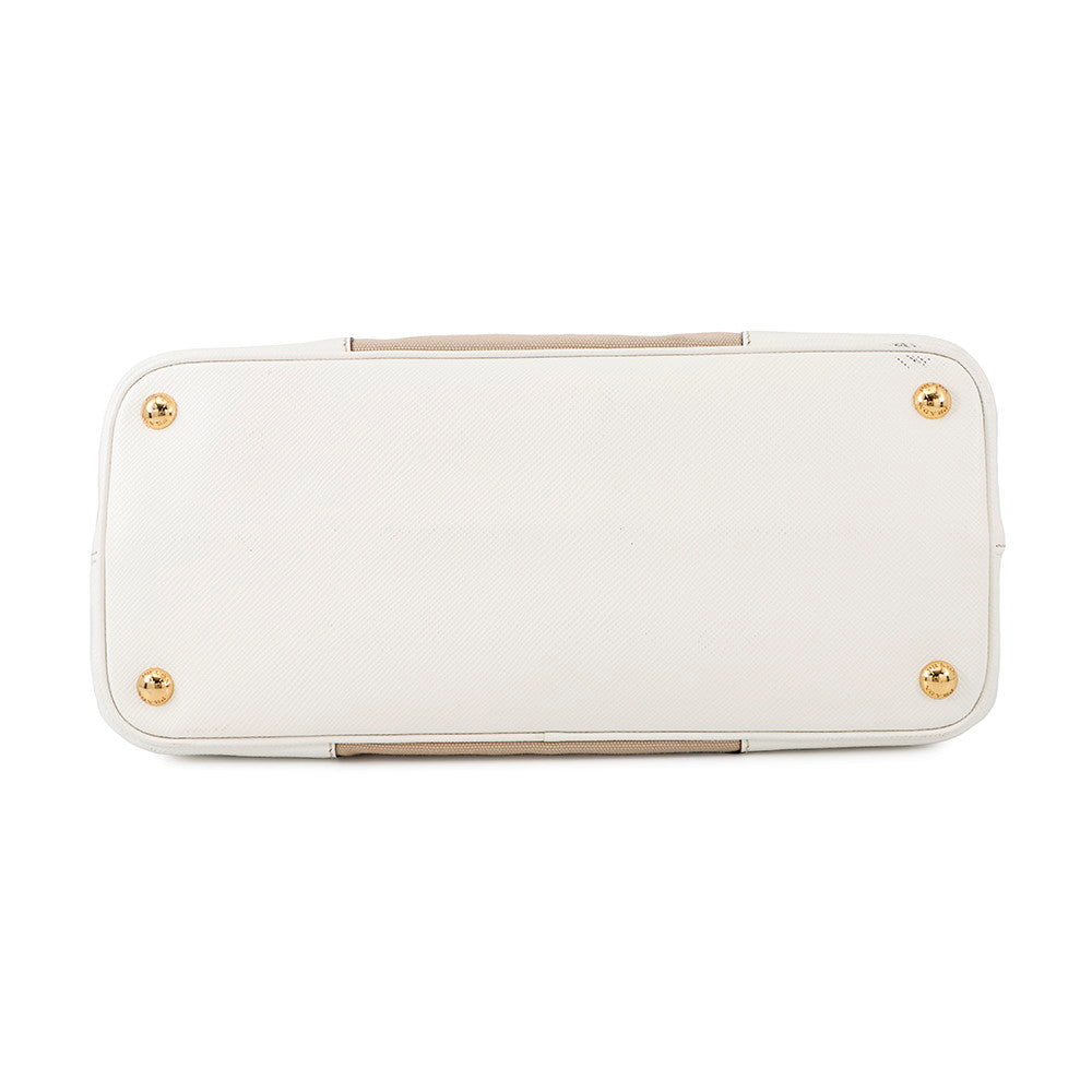 Waybag Beige Whitebn Leather Canvas Travel Bag