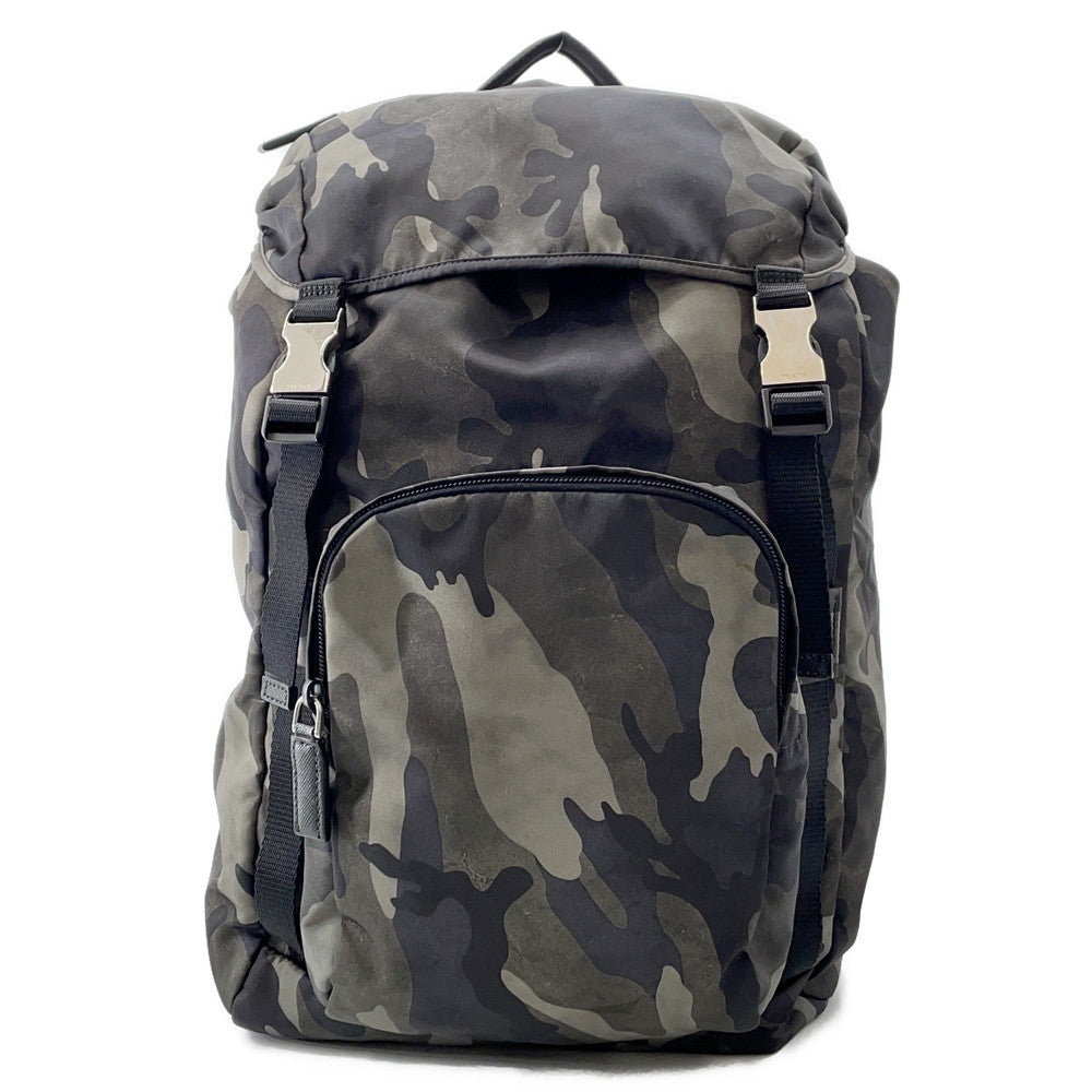 Prada Backpack ?Camouflage Khaki BlackV135 Nylon