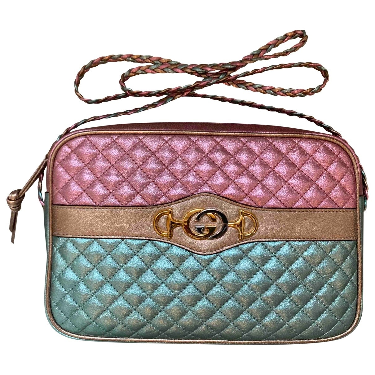 Gucci ophidia metallic leather handbag