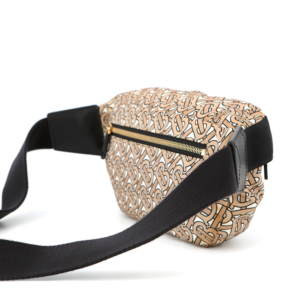 Burberry Tbmonogram Waist Bag Black8011615 Nylon Beige Travel Bag