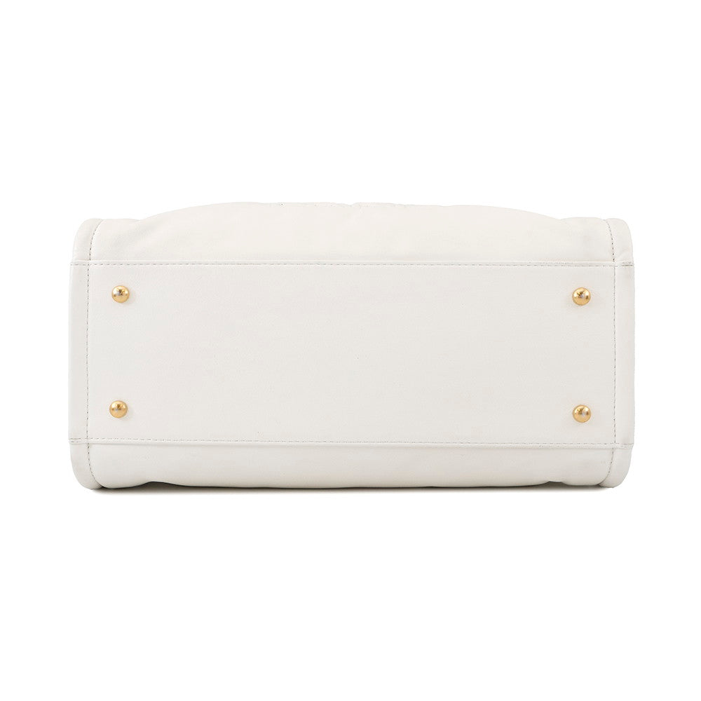 Chanel Deauville Line 2WAYBag WhiteAS3351 MM Leather Handbag