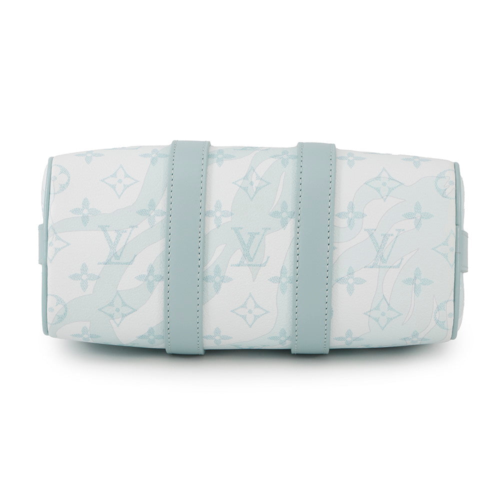 Louis Vuitton Keepall Bandouliere Light BlueM22527 Aqua Monogram Travel Bag