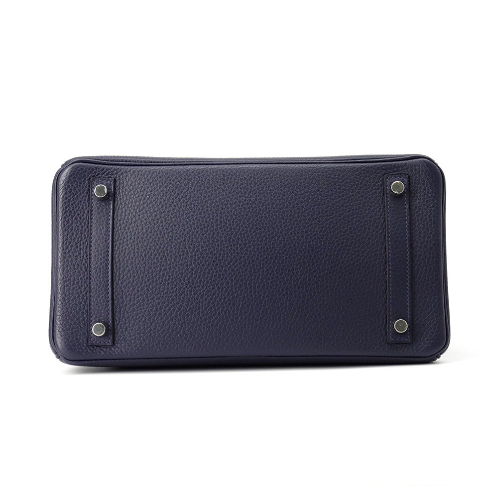 Birkin Verso Nuit Rose Purpleh Taurillon Clemence Blue Travel Bag