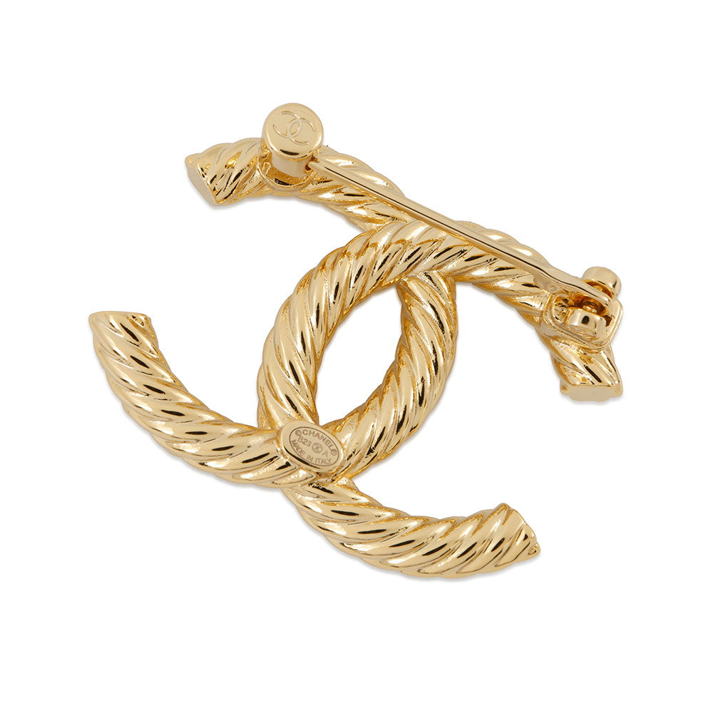 Chanel CC Logo Pearl Brooch GoldABB082 Plated Handbag