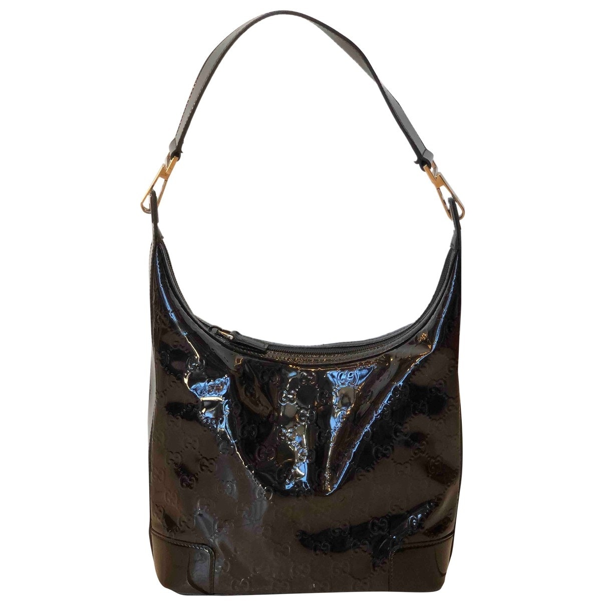 Gucci black patent leather handbag