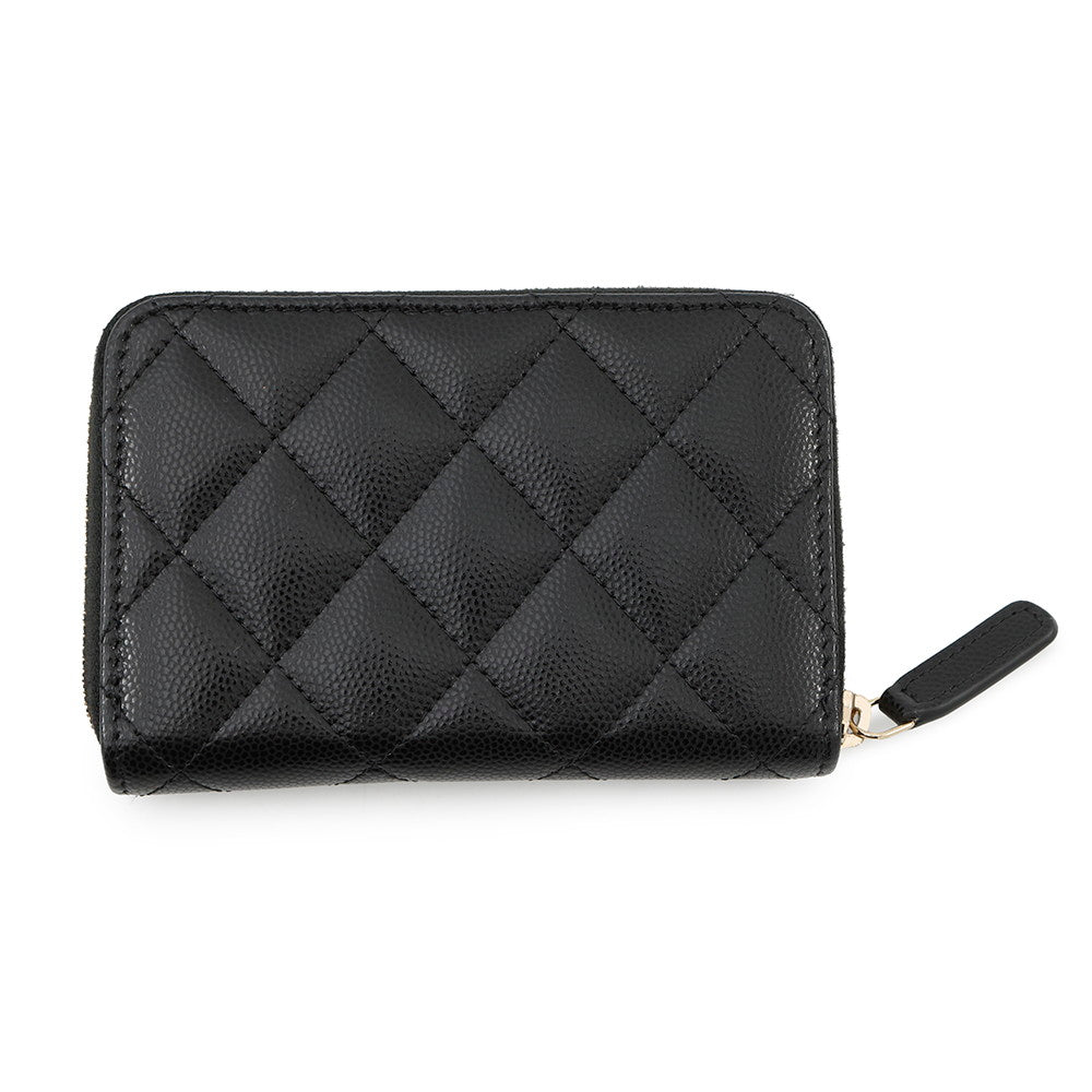 Chanel Matelasse Classic Zip Coin Purse BlackAP4341 Leather Wallet Case