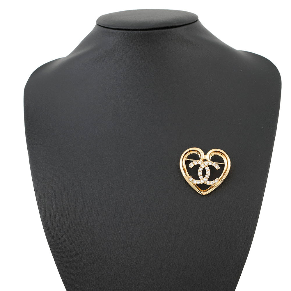 Chanel CC Logo Heart Brooch GoldABA093 Handbag