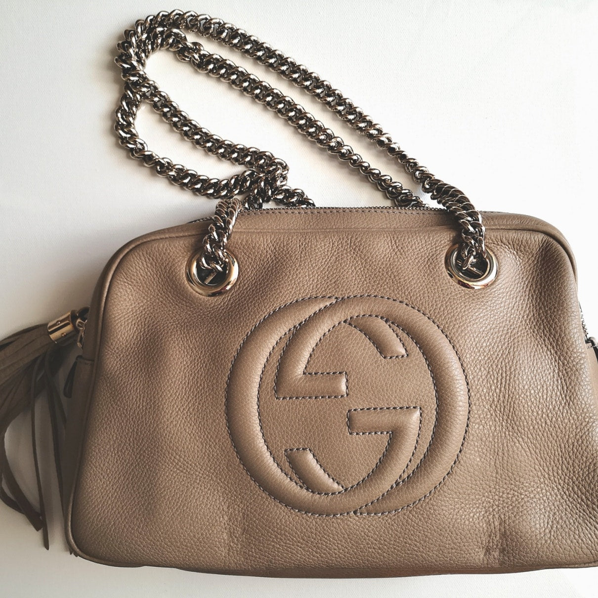 Gucci soho beige leather handbag