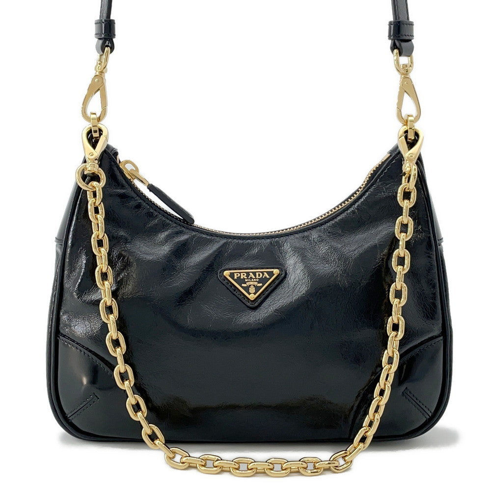 Prada Shoulder Bag Re-Edition 2WAY Black1BH204 Leather Patent