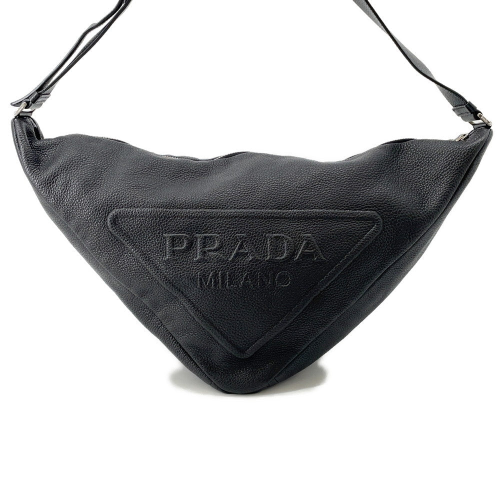 Prada Shoulder Bag Triangle Black2VY007 Leather