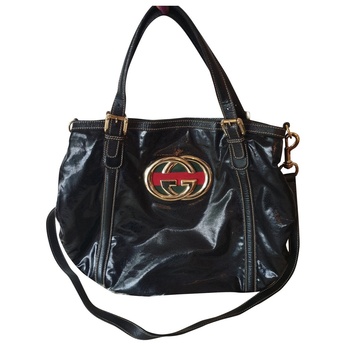 Gucci interlocking black leather handbag