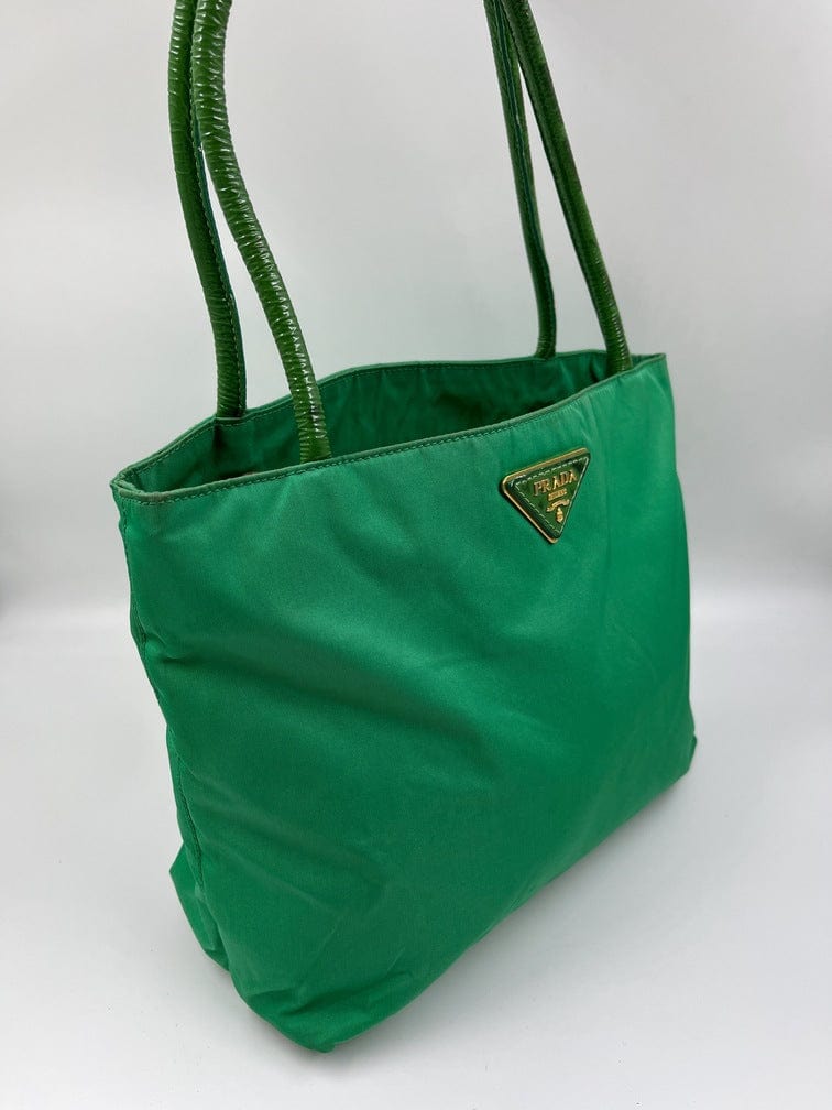 Prada Tote Nylon Green Tote Bag