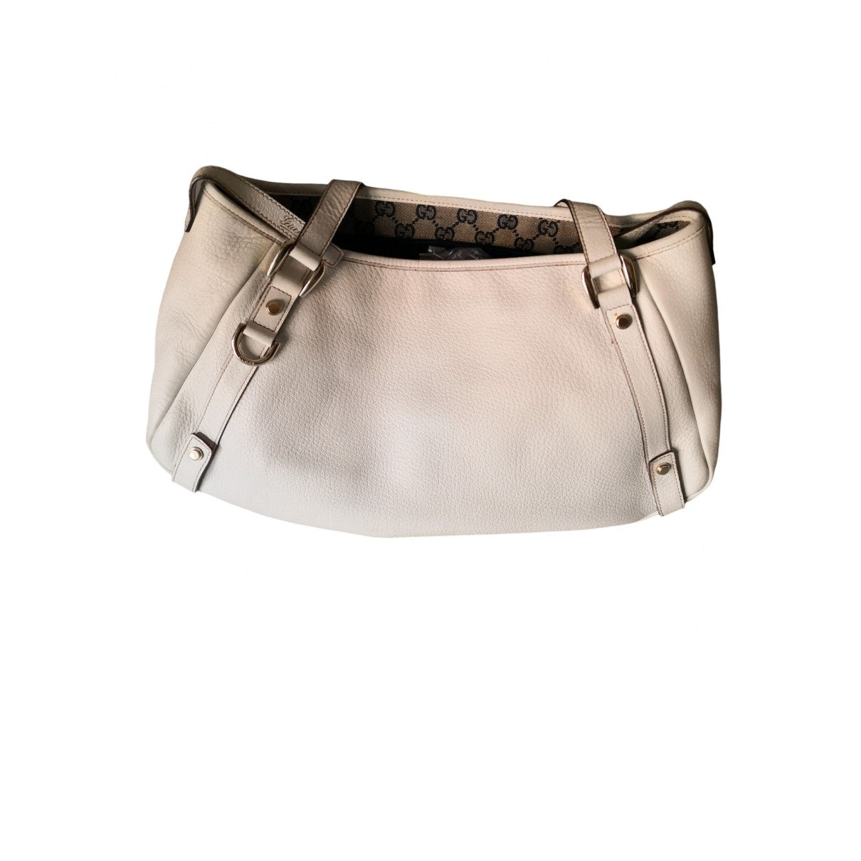 Gucci white leather handbag