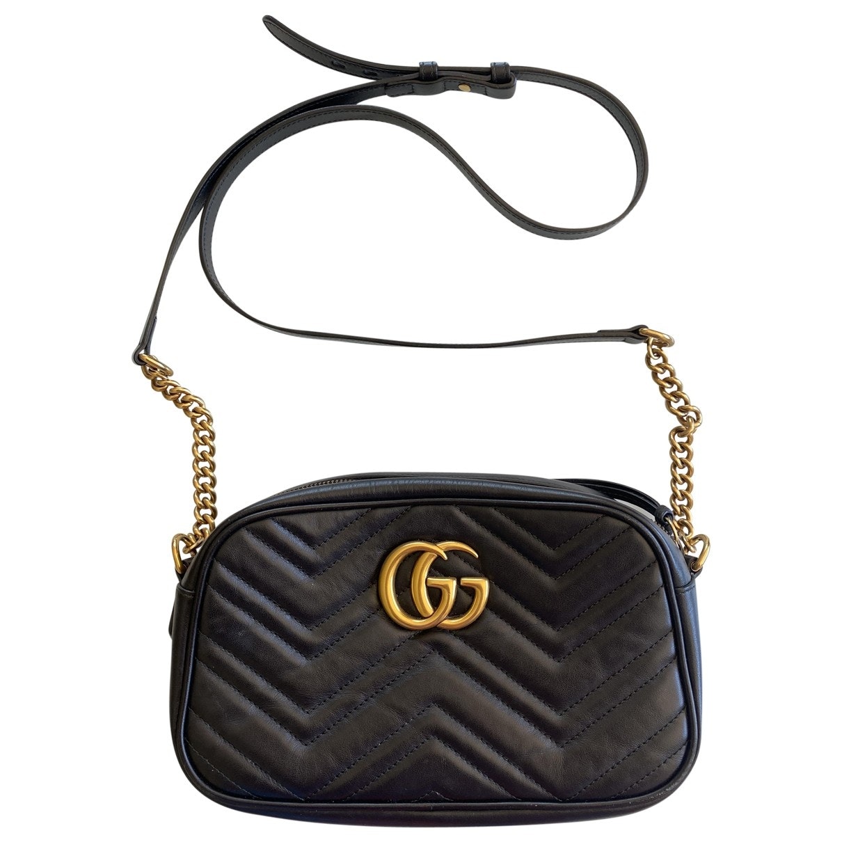 Gucci marmont black leather handbag