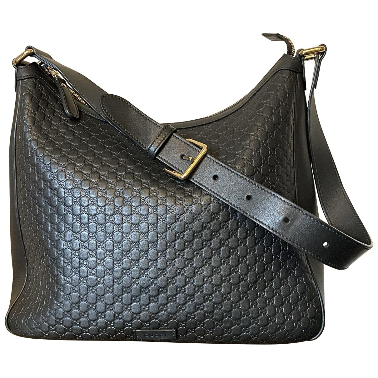 Gucci hobo black leather handbag