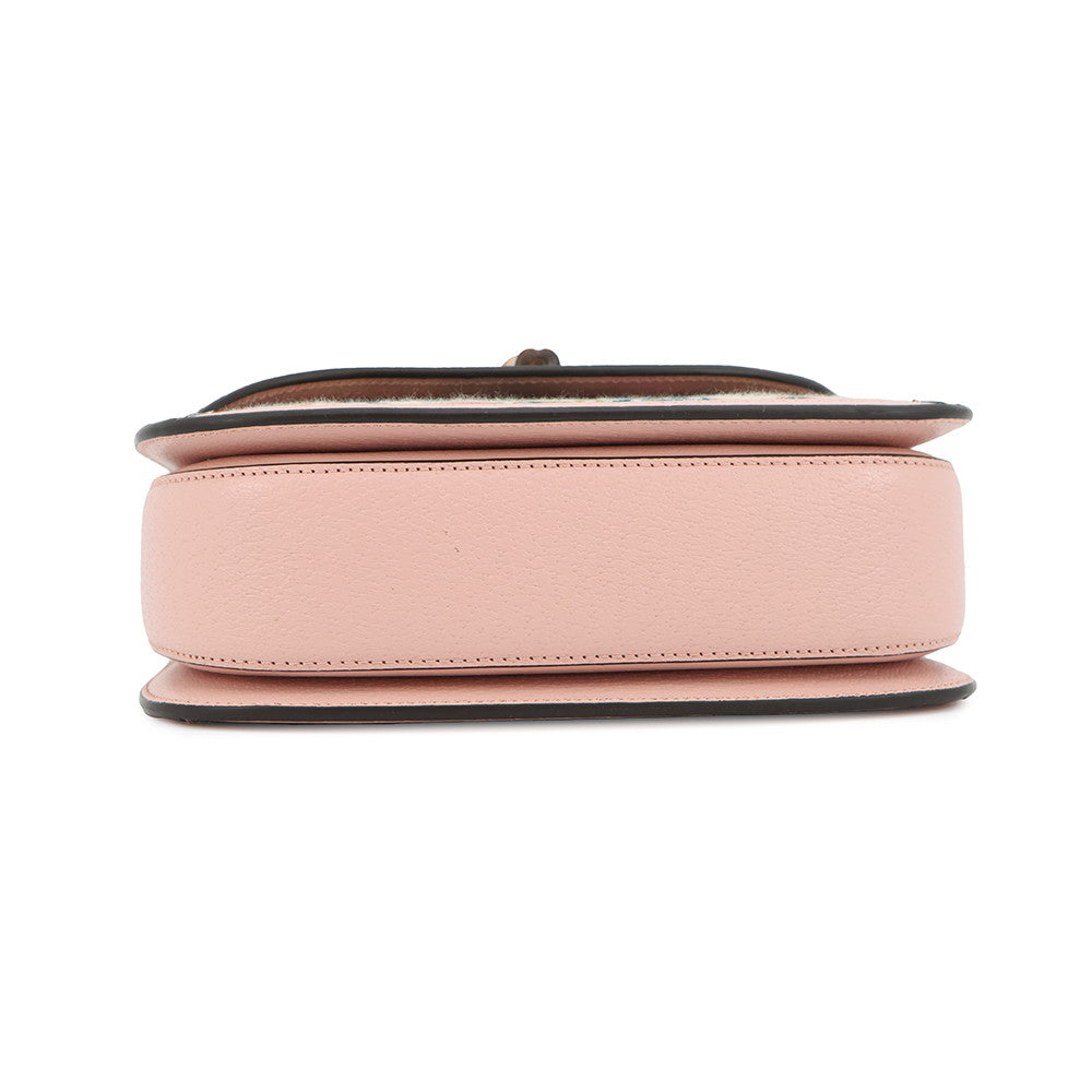 GUCCI Nishijin-ori HOSOO Bamboo Handbag Pink675797 Leather Size Small