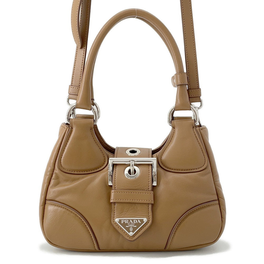 Prada Re-Edition Moon 2wayShoulder Brown1BA381 Padded Nappa Leather Shoulder Bag