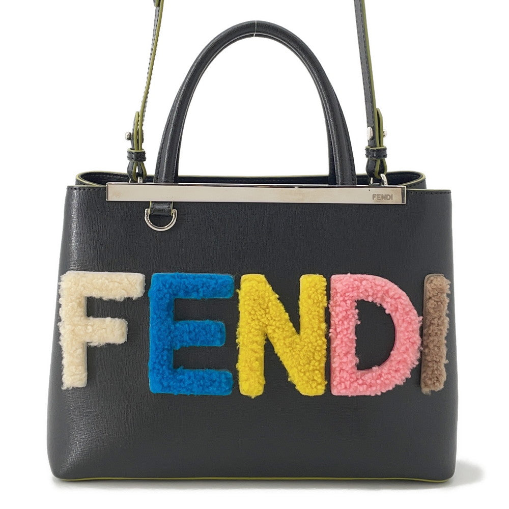 Fendi Petit to Jules Mouton Leather Black Multicolor Handbag