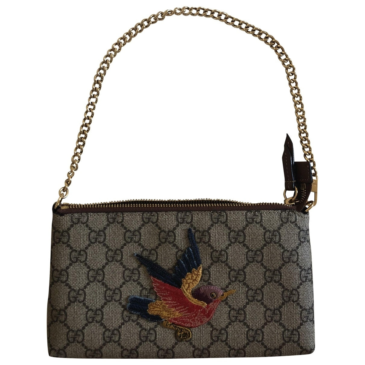 Gucci beige cloth clutch bag