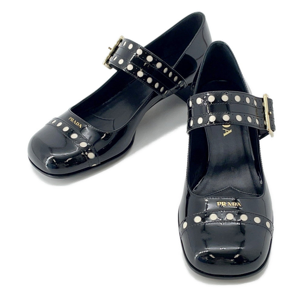 Prada Mary Jane Pumps Black1I816N Leather Patent Shoes