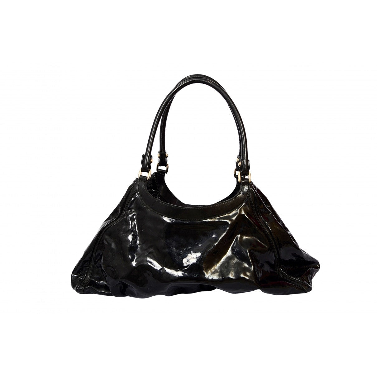 Gucci black patent leather handbag