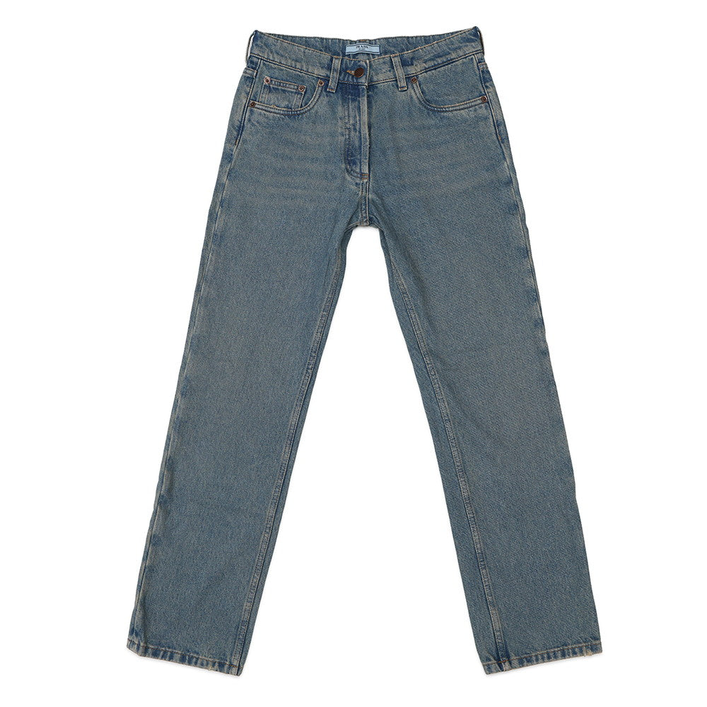Prada Distressed Organic 5-Pocket Pants % Denim Blue Handbag