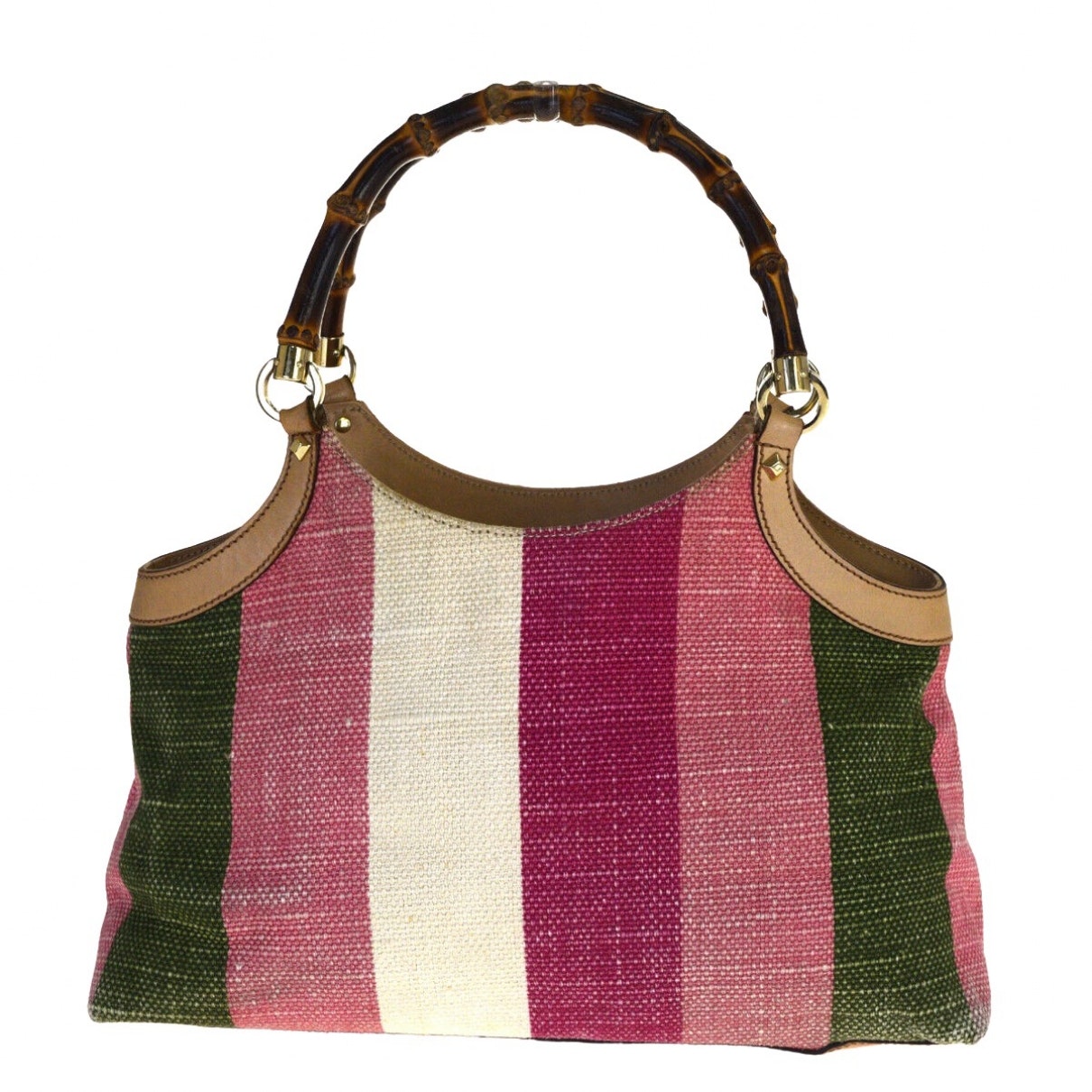 Gucci Bamboo Pink Leather Handbag