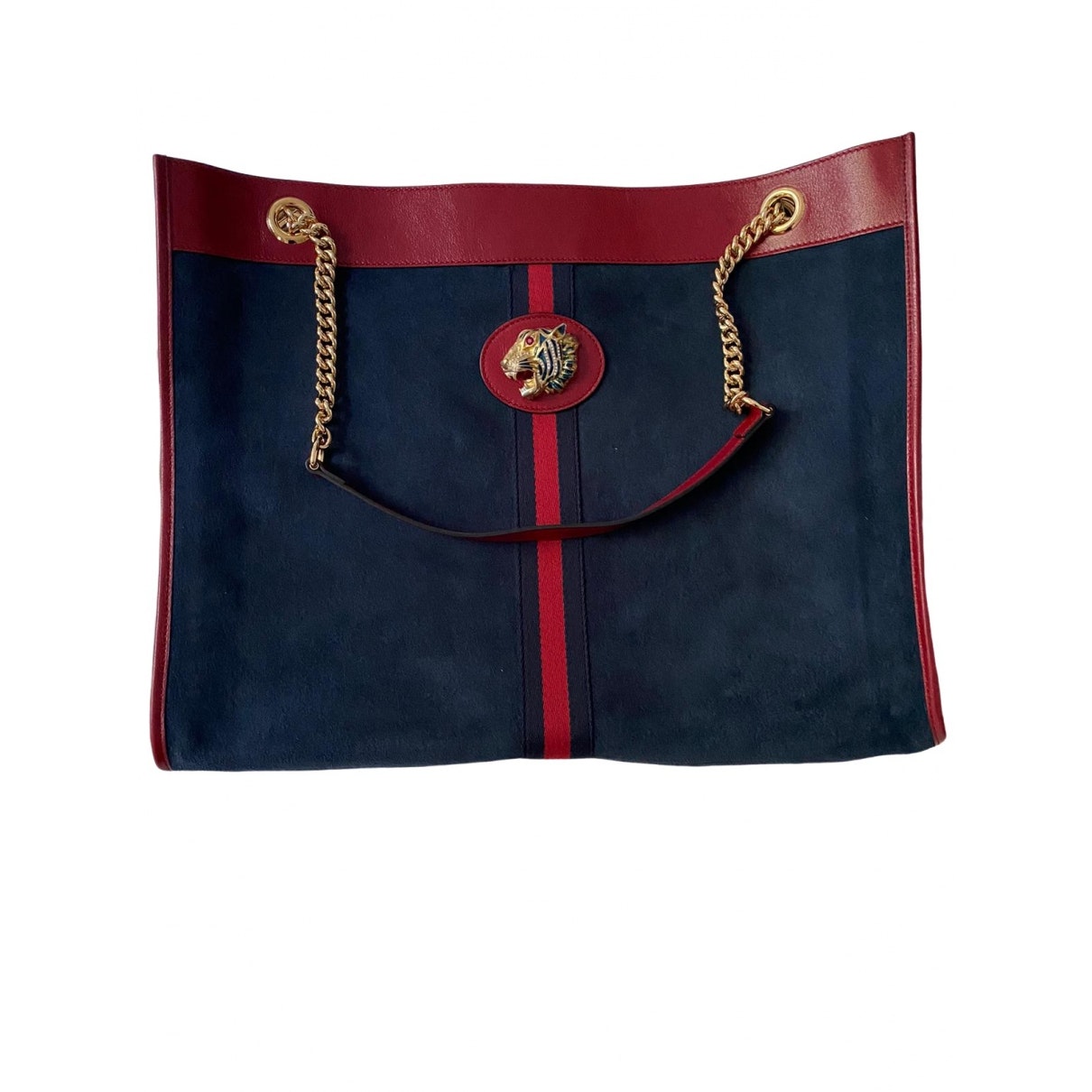 Gucci rajah navy suede handbag