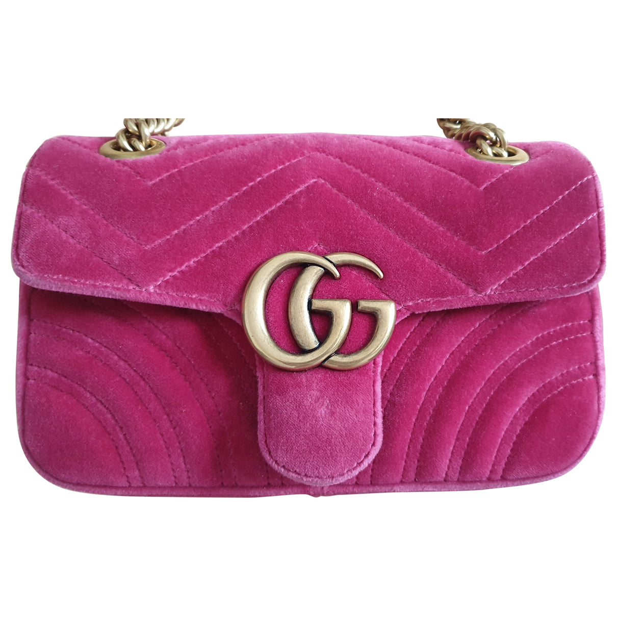 Gucci pink velvet handbag