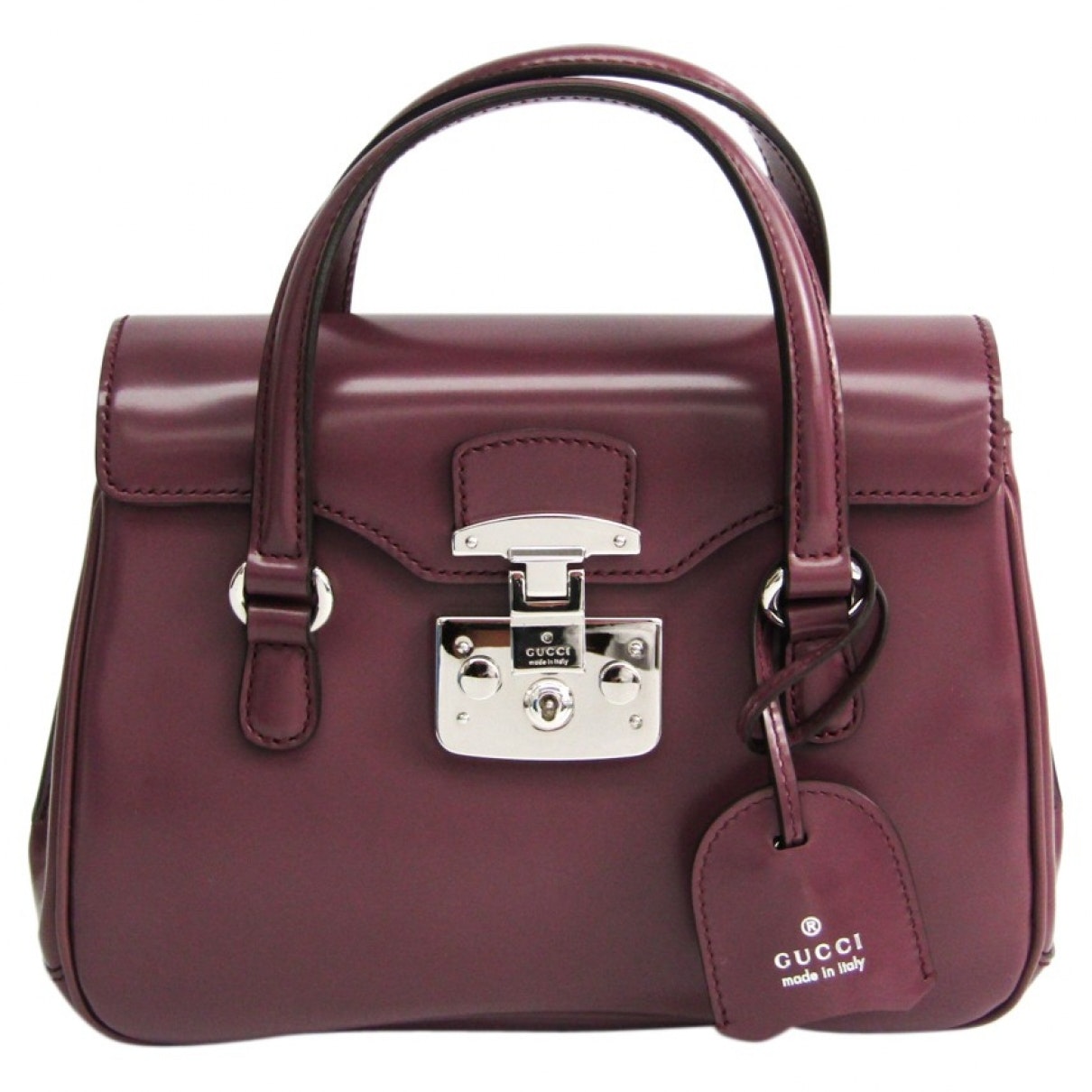 Gucci lady lock purple leather handbag