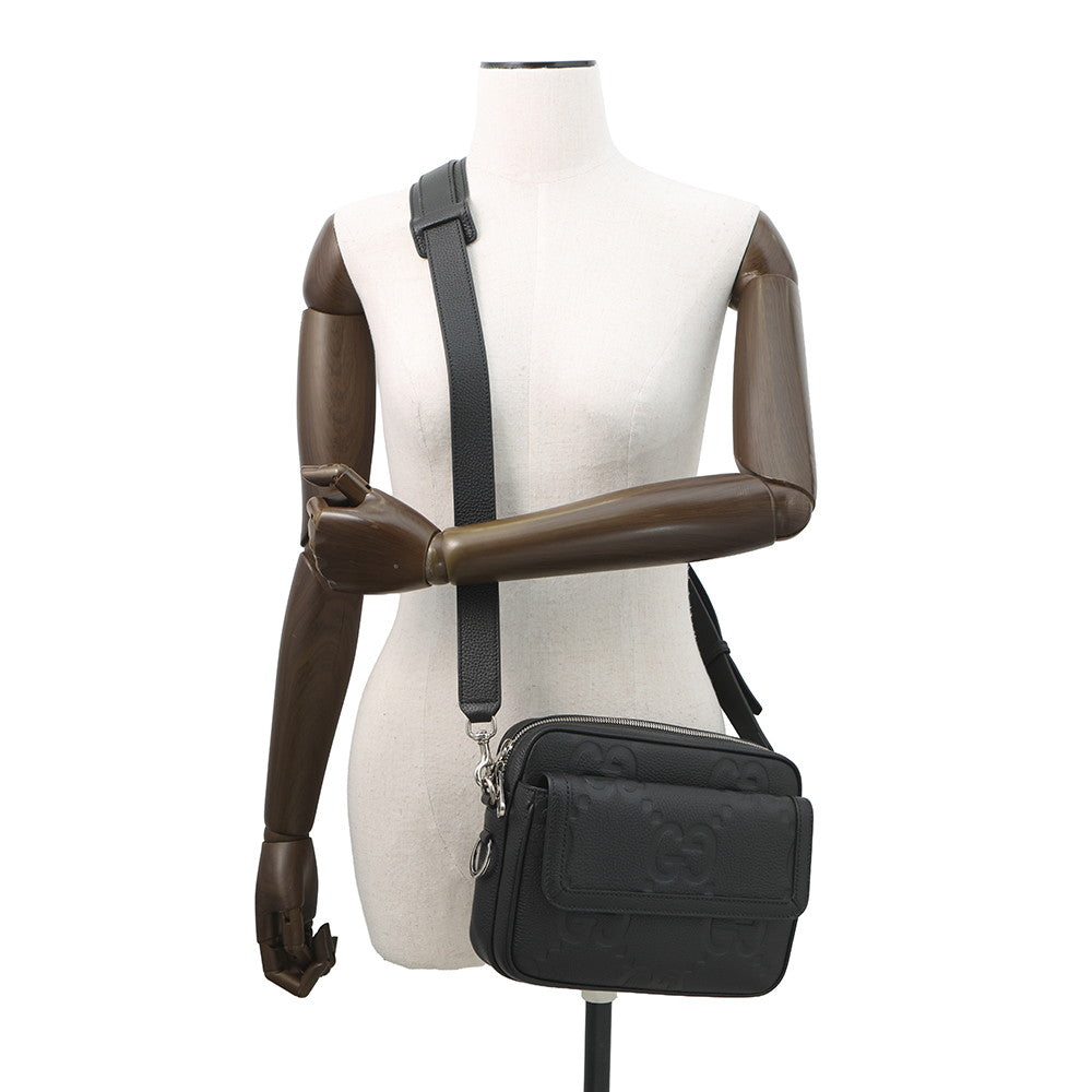 GUCCI Jumbo GG Small Cross Body Bag Black794088 Leather