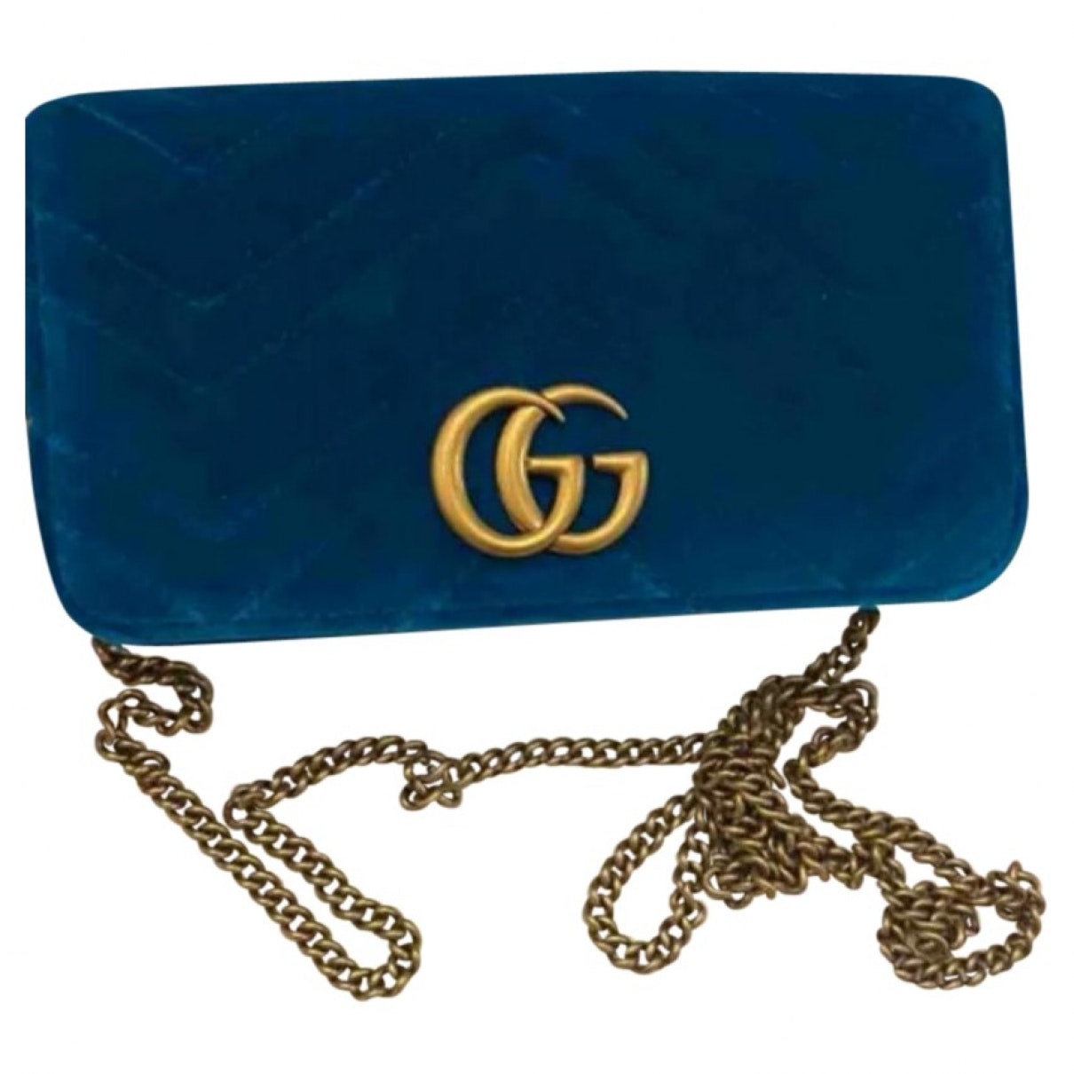 Gucci marmont turquoise velvet handbag