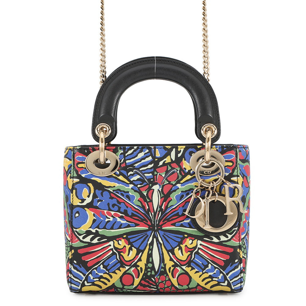 Dior Handbag Lady Leather Multicolor Mini Mini Bag