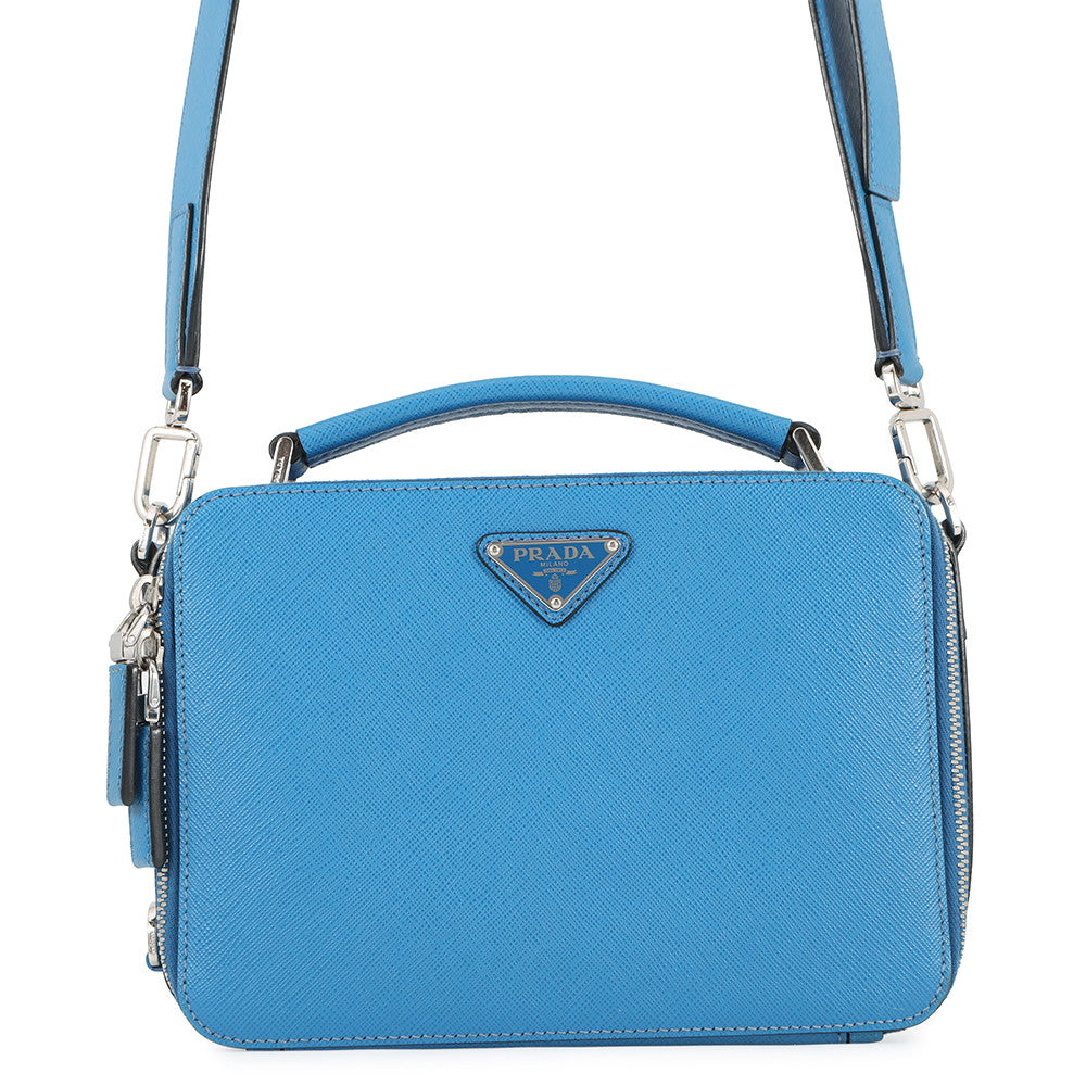 Prada Blue2VH069 Leather Saffiano Handbag