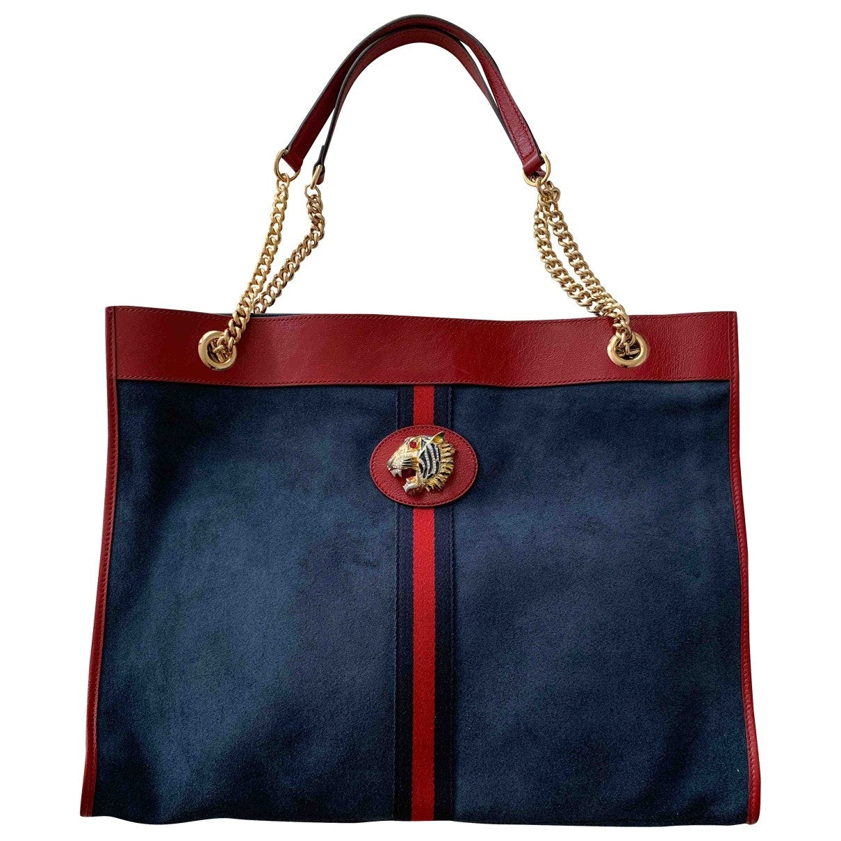 Gucci rajah blue suede handbag