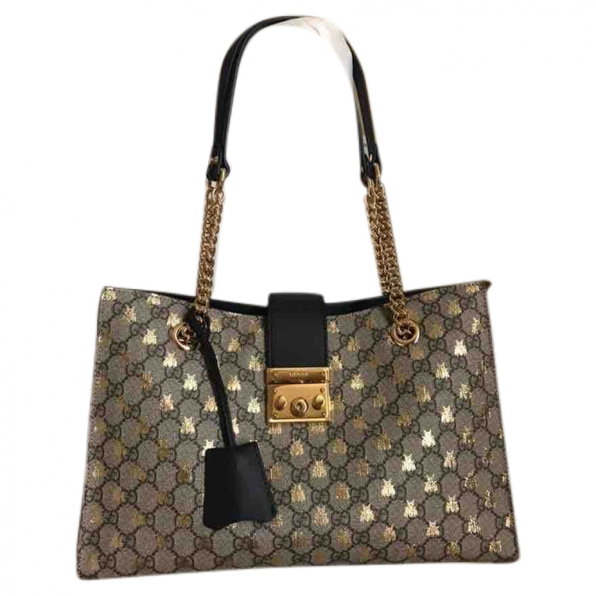 Gucci padlock beige cloth handbag