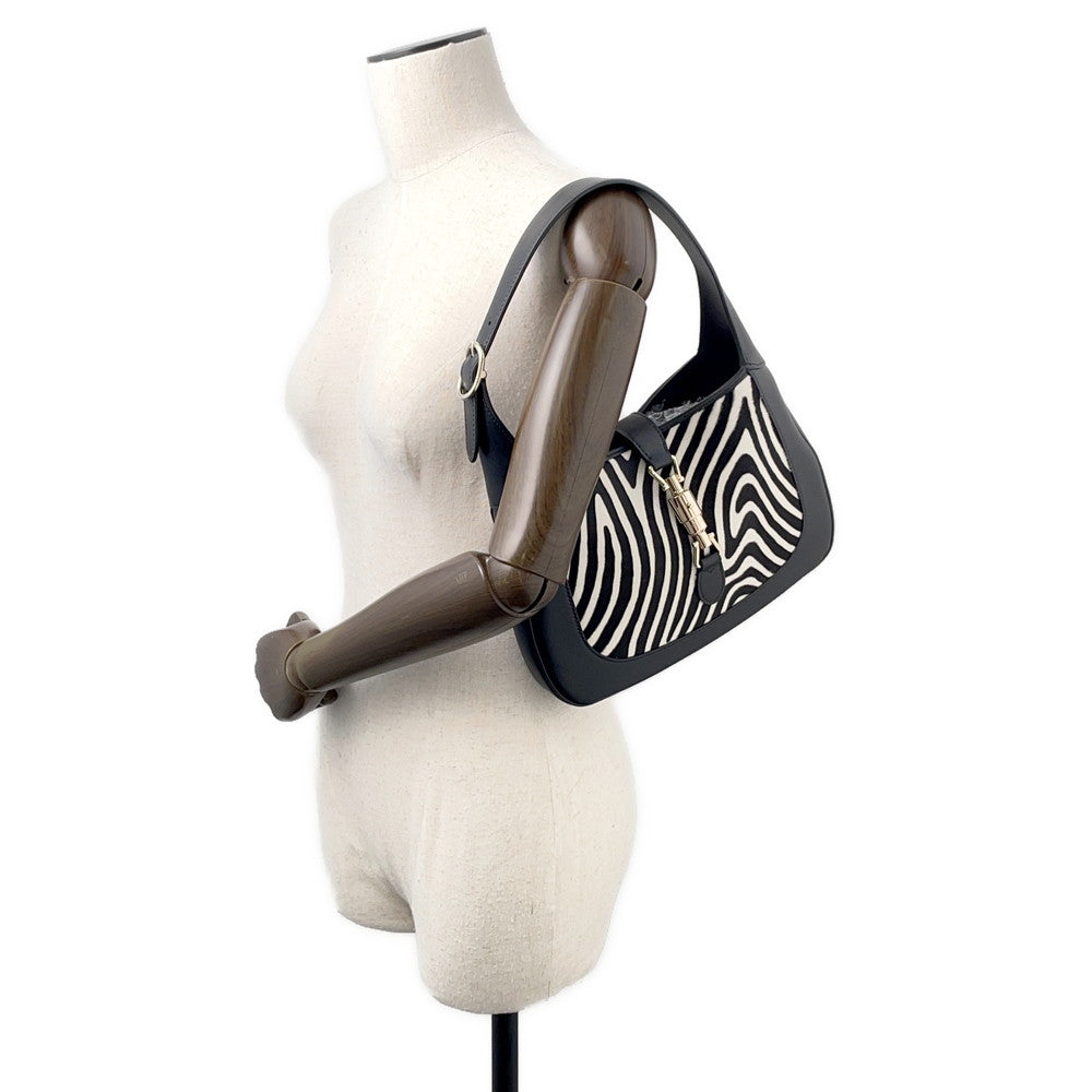 GUCCI Jackie1961 Animal Paint 2-Way Shoulder Bag Black820415 Leather Calf Hair Size Medium